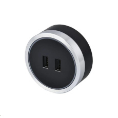 Viking zásuvkový modul A50, 2x USB-A, stříbrno-černá Viking zásuvkový modul A50, 2x USB-A, stříbrno-černá