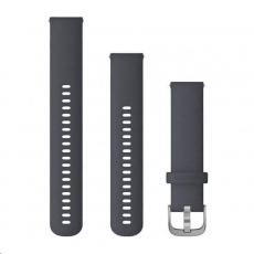Garmin řemínek Quick Release 20mm, silikonový tmavě šedý, stříbrná přezka Garmin řemínek Quick Release 20mm, silikonový tmavě šedý, stříbrná přezka