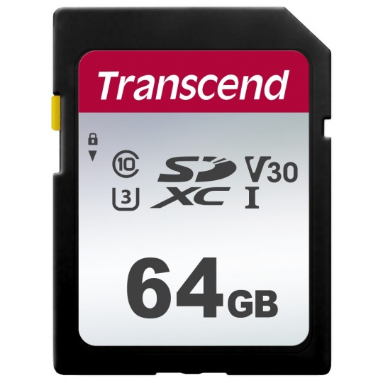 TRANSCEND SDXC karta 64GB 300S, UHS-I U3 V10 (R:100/W:25 MB/s)