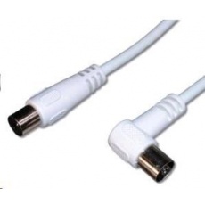 PREMIUMCORD TV kabel anténní propojovací 5m, konektor 90° (koaxiální, M/F, 75 Ohm) PREMIUMCORD TV kabel anténní propojovací 5m, konektor 90° (koaxiální, M/F, 75 Ohm)