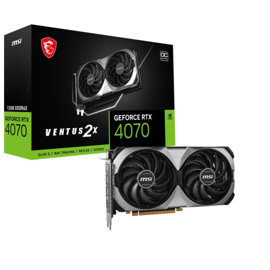 BAZAR - MSI VGA NVIDIA GeForce RTX 4070 VENTUS 2X E 12G OC, RTX 4070, 12GB GDDR6X, 3xDP, 1xHDMI - Po opravě (Bez příšluš