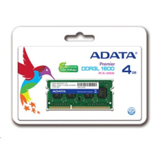 SODIMM DDR3L 4GB 1600MHz CL11 ADATA SODIMM DDR3L 4GB 1600MHz CL11 ADATA
