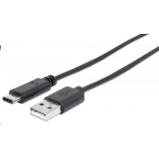 MANHATTAN Kabel USB 2.0 C, C Male / A Male, 1m, černý MANHATTAN Kabel USB 2.0 C, C Male / A Male, 1m, černý