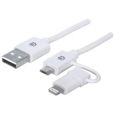 MANHATTAN i-Lynk Charge/Sync Cable, USB A to micro-USB and 8-pin, 1m (3.3 ft.) bílý/white MANHATTAN i-Lynk Charge/Sync Cable, USB A to micro-USB and 8-pin, 1m (3.3 ft.) bílý/white