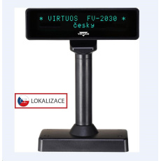 POŠKOZENÝ OBAL - Virtuos VFD zákaznický displej Virtuos FV-2030B 2x20 9mm, serial, černý POŠKOZENÝ OBAL - Virtuos VFD zákaznický displej Virtuos FV-2030B 2x20 9mm, serial, černý