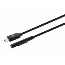 Manhattan nabíjecí kabel, Surface Connect to USB-C Charging Cable (M/M), 15 V / 3 A, 1.8m, černá Manhattan nabíjecí kabel, Surface Connect to USB-C Charging Cable (M/M), 15 V / 3 A, 1.8m, černá