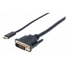 Manhattan kabel USB-C na DVI, 2m, černá Manhattan kabel USB-C na DVI, 2m, černá