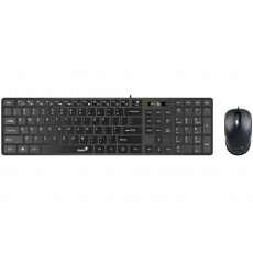 GENIUS set klávesnice + myš Slimstar C126/ Drátový set/ USB/ černá/ CZ+SK layout GENIUS set klávesnice + myš Slimstar C126/ Drátový set/ USB/ černá/ CZ+SK layout