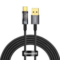 Baseus Explorer Series datový kabel USB-A/USB-C s inteligentním vypnutím 100 W 2m černá