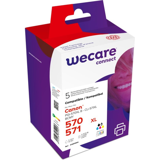 WECARE ARMOR cartridge pro CANON Pixma MG5751Sada (PGI-570XL+CLI-571XL CMYK) Black+C+M+Y+K, 1x22 ml, 4x11 ml