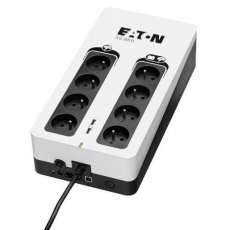 Eaton 3S 850 FR, UPS 850VA / 510W, 8 zásuvek (4 zálohované), USB, 2x USB charge, české zásuvky Eaton 3S 850 FR, UPS 850VA / 510W, 8 zásuvek (4 zálohované), USB, 2x USB charge, české zásuvky