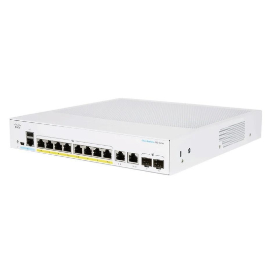 Cisco switch CBS350-8P-2G-EU (8xGbE,2xGbE/SFP combo,8xPoE+,67W,fanless) - REFRESH