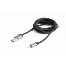 GEMBIRD Kabel USB 2.0 Lightning (IP5 a vyšší) nabíjecí a synchronizační kabel, opletený, 1,8m, černý, blister GEMBIRD Kabel USB 2.0 Lightning (IP5 a vyšší) nabíjecí a synchronizační kabel, opletený, 1,8m, černý, blister