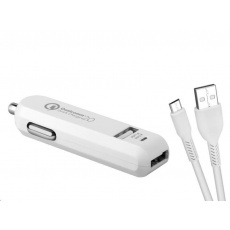 AVACOM CarMAX 2 nabíječka do auta 2x Qualcomm Quick Charge 2.0, bílá barva (micro USB kabel) AVACOM CarMAX 2 nabíječka do auta 2x Qualcomm Quick Charge 2.0, bílá barva (micro USB kabel)