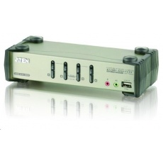 ATEN přepínač 4-port KVMP USB+PS/2, usb hub, audio, OSD, 1.2m kabely ATEN přepínač 4-port KVMP USB+PS/2, usb hub, audio, OSD, 1.2m kabely