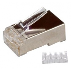Konektor STP RJ45 (8p8c), Cat6, 50µm, skládaný, drát - 100 ks Konektor STP RJ45 (8p8c), Cat6, 50µm, skládaný, drát - 100 ks