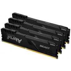 KINGSTON DIMM DDR4 64GB (Kit of 4) 3600MT/s CL18 FURY Beast Černá KINGSTON DIMM DDR4 64GB (Kit of 4) 3600MT/s CL18 FURY Beast Černá