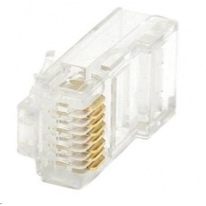 Konektor UTP RJ45 (8p8c), Cat6, 50µm, drát - 100 ks Konektor UTP RJ45 (8p8c), Cat6, 50µm, drát - 100 ks