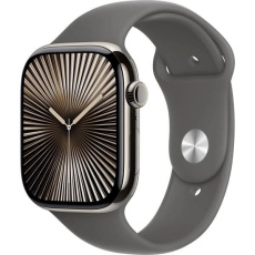 Apple Watch Series 10 GPS + Cellular 42mm Natural Titanium Case with Stone Grey Sport Band - M/L Apple Watch Series 10 GPS + Cellular 42mm Natural Titanium Case with Stone Grey Sport Band - M/L