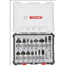 Bosch Smíšená sada tvarových fréz s vřetenem O 6 mm, 15 ks Bosch Smíšená sada tvarových fréz s vřetenem O 6 mm, 15 ks