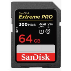 SanDisk SDHC karta 64GB Extreme PRO (300 MB/s, Class 10, UHS-II U3 V90) SanDisk SDHC karta 64GB Extreme PRO (300 MB/s, Class 10, UHS-II U3 V90)