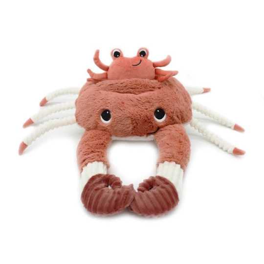 Plyšový krab - máma s miminkem, hnědooranžová