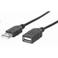 Manhattan USB kabel, USB 2.0, Male na Female, 480 Mbps, 1m, černá Manhattan USB kabel, USB 2.0, Male na Female, 480 Mbps, 1m, černá