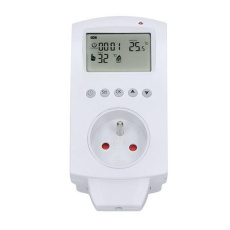 Solight termostaticky spínaná zásuvka, zásuvkový termostat, 230V/16A, režim vytápění nebo chlazení, různé teplotní režim Solight termostaticky spínaná zásuvka, zásuvkový termostat, 230V/16A, režim vytápění nebo chlazení, různé teplotní režim