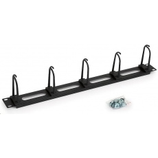 TRITON 19" vyvazovací panel průchozí 1U - 5x plastová úchytka velká, černá TRITON 19" vyvazovací panel průchozí 1U - 5x plastová úchytka velká, černá
