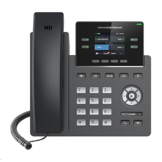 Grandstream GRP2613W SIP telefon, displej 320x240 barevný, 6xSIP, 2 x RJ45 10/100/1000 Mbps
