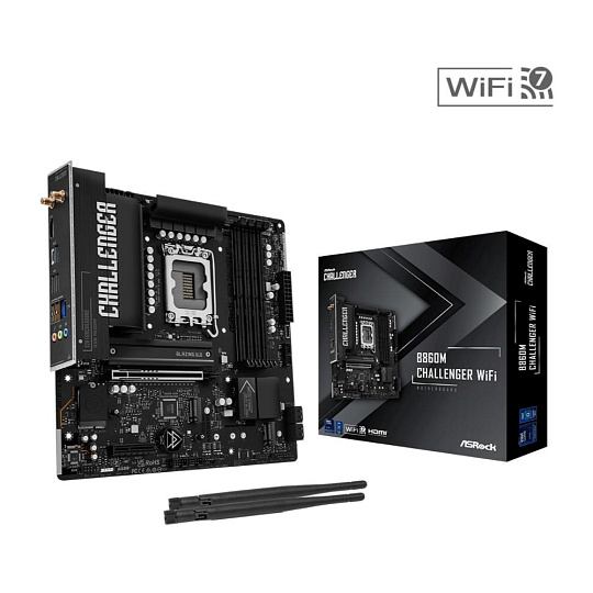 ASRock MB Sc LGA1851 B860M Challenger WiFi, Intel B860, 4xDDR5,1xHDMI, WiFi, mATX ASRock MB Sc LGA1851 B860M Challenger WiFi, Intel B860, 4xDDR5,1xHDMI, WiFi, mATX