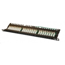 19"/0,5U Patch panel XtendLan 24port, UTP, Cat6, krone, černý 19"/0,5U Patch panel XtendLan 24port, UTP, Cat6, krone, černý