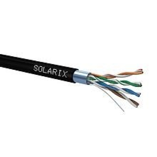 Instalační kabel Solarix venkovní FTP, Cat5E, drát, PE, box 100m SXKD-5E-FTP-PE