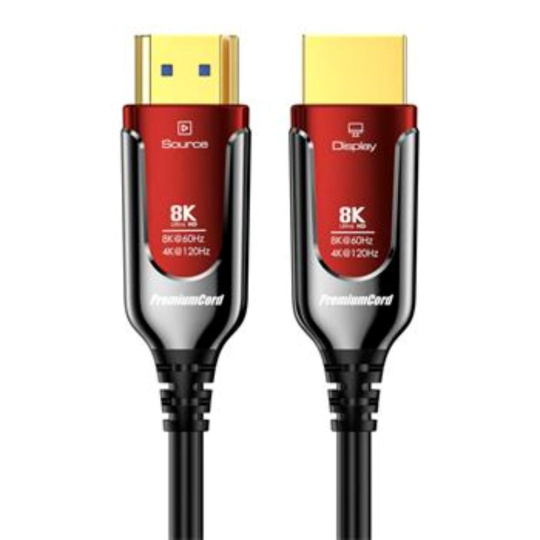 PREMIUMCORD Ultra High Speed HDMI 2.1 optický fiber kabel 8K@60Hz, zlacené 5m