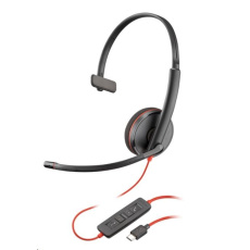 Poly Blackwire 3210 náhlavní souprava, USB-C/A adaptér, mono (bulk), černý kabel Poly Blackwire 3210 náhlavní souprava, USB-C/A adaptér, mono (bulk), černý kabel