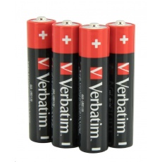 VERBATIM Alkalické baterie AAA, 4 Pack - Shrink, LR3 VERBATIM Alkalické baterie AAA, 4 Pack - Shrink, LR3