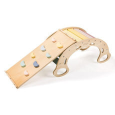 Dřevěná montessori houpačka 5v1 s prknem 2v1 - set pastel (NOVINKA) Dřevěná montessori houpačka 5v1 s prknem 2v1 - set pastel (NOVINKA)
