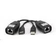 GEMBIRD Kabel USB 2.0 A-LAN aktivní prodlužovací 30m (černý)
