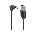 PremiumCord Kabel USB typ C/M zahnutý konektor 90° - USB 3.0 A/M, 2m