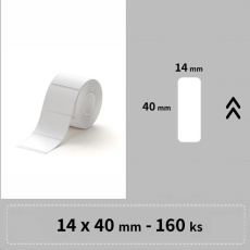 Niimbot štítky RP 14x40mm 160ks Bílé pro D11, D11-M, D110, D110-H Niimbot štítky RP 14x40mm 160ks Bílé pro D11, D11-M, D110, D110-H