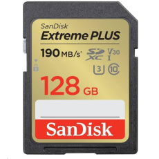 SanDisk SDXC karta 128GB Extreme PLUS (190 MB/s Class 10, UHS-I U3 V30) SanDisk SDXC karta 128GB Extreme PLUS (190 MB/s Class 10, UHS-I U3 V30)