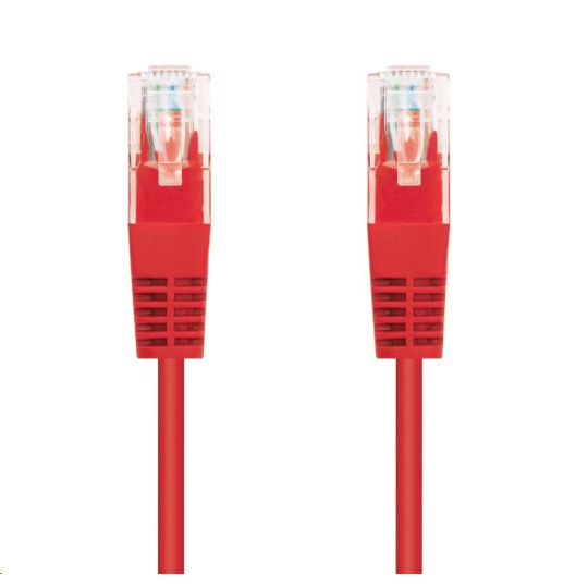 C-TECH kabel patchcord Cat5e, UTP, červený, 0,25m