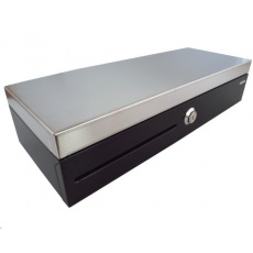 Virtuos pokladní zásuvka flip-top FT-460C2 - s kabelem, se zamykacím krytem, NEREZ víko, černá Virtuos pokladní zásuvka flip-top FT-460C2 - s kabelem, se zamykacím krytem, NEREZ víko, černá