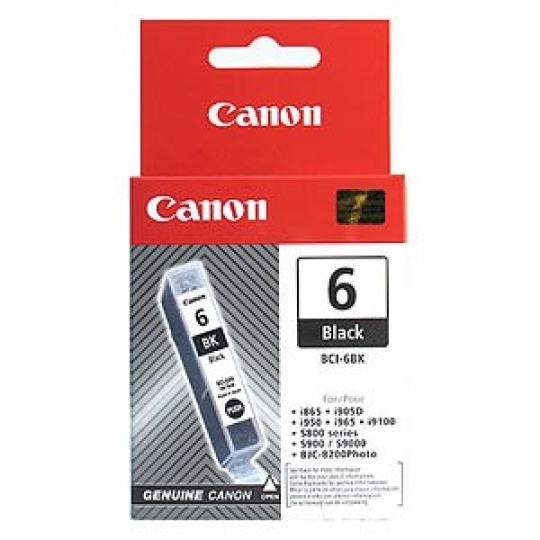 Canon CARTRIDGE BCI-6BK černá pro i865, i905, i9100, i950, i965, i990, i9950, MP-750, MP-760, MP-780, MP-780 (280 str.)