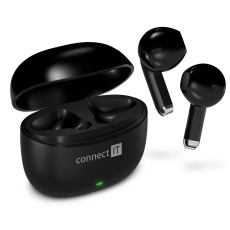 CONNECT IT Sluchátka True Wireless SonicBass, špunty do uší s mikrofonem, Bluetooth, černá CONNECT IT Sluchátka True Wireless SonicBass, špunty do uší s mikrofonem, Bluetooth, černá