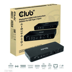 Club3D Dokovací stanice DisplayPort / HDMI KVM Switch, USB-C, PD Club3D Dokovací stanice DisplayPort / HDMI KVM Switch, USB-C, PD