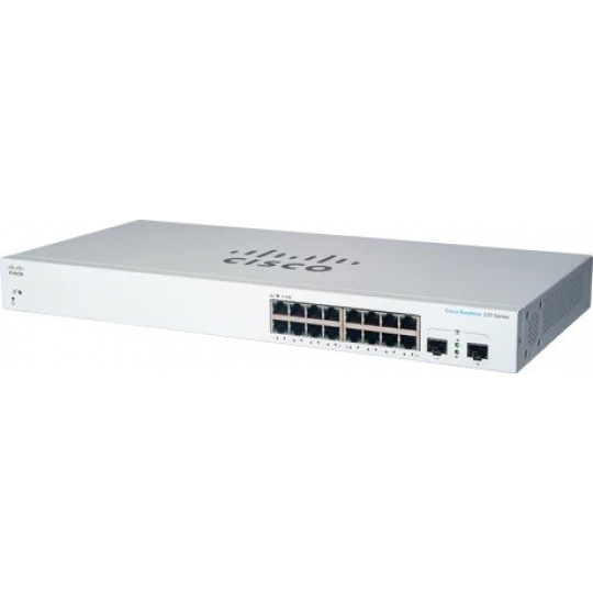 Cisco switch CBS220-16T-2G (16xGbE,2xSFP,fanless)