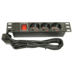 10" rozvodný panel XtendLan 3x230V, ČSN, vypínač, indikátor napětí, kabel 1,8m, 1U 10" rozvodný panel XtendLan 3x230V, ČSN, vypínač, indikátor napětí, kabel 1,8m, 1U