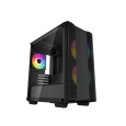 DEEPCOOL Case CC360 ARGB, mATX, Průhledná bočnice, 3x120mm Fan, černá