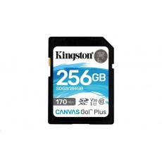 Kingston SDXC karta 256GB Canvas Go! Plus, R:170/W:90MB/s, Class 10, UHS-I, U3, V30 Kingston SDXC karta 256GB Canvas Go! Plus, R:170/W:90MB/s, Class 10, UHS-I, U3, V30